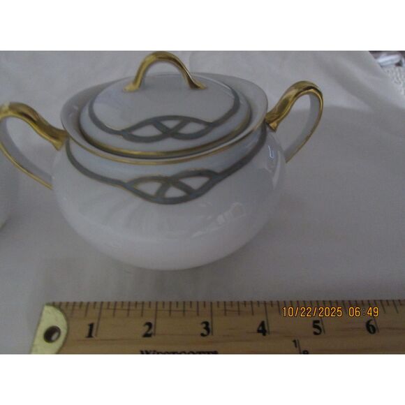 Meito China covered sugar and creamer set Helena pattern 1920-1940 art deco - Picture 8 of 8